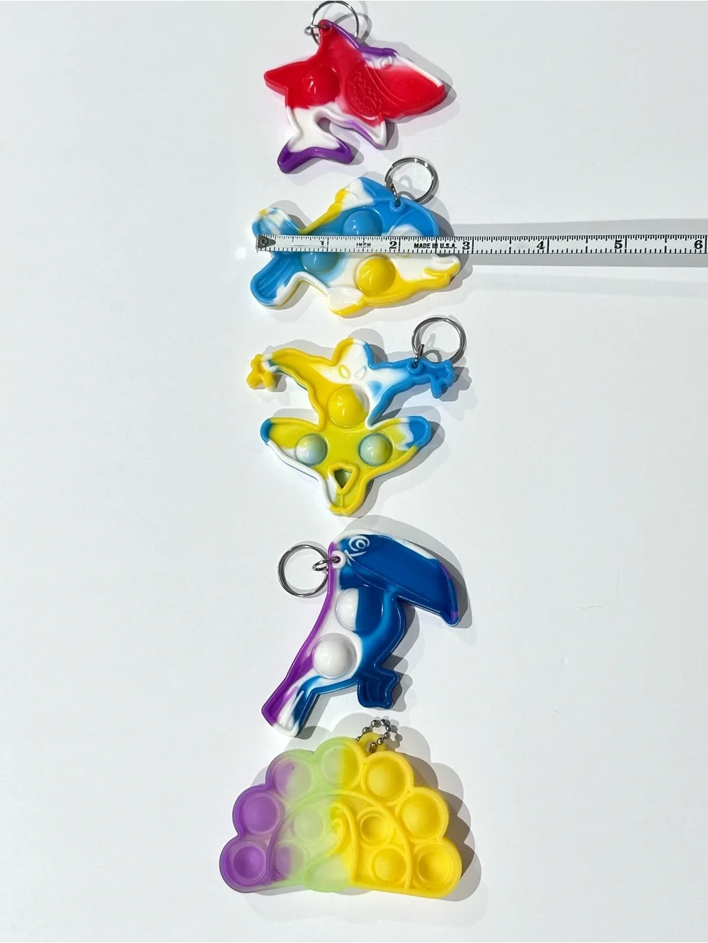 Fidget Pop It Keychain Bundle Lot of 11